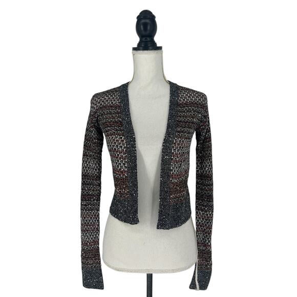 Missoni Mesh Knit Sequin Short Cardigan in Multi - Picture 3 of 15